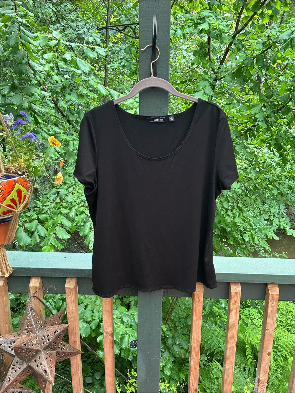 Elementz Black Short Sleeve Scoop Neck Tee